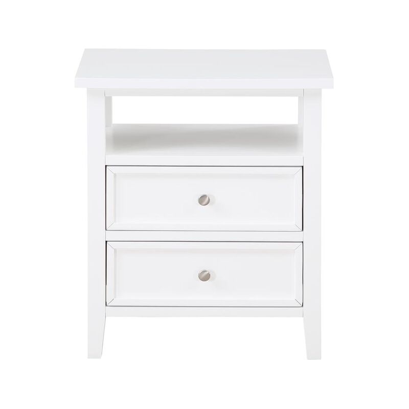 Walker White 2 Drawer Nightstand