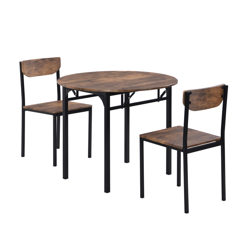 Merax Modern 3-Piece Round Dining Table Set