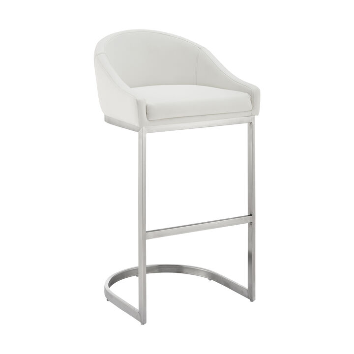 Atherik Bar Stool in Metal/Faux Leather