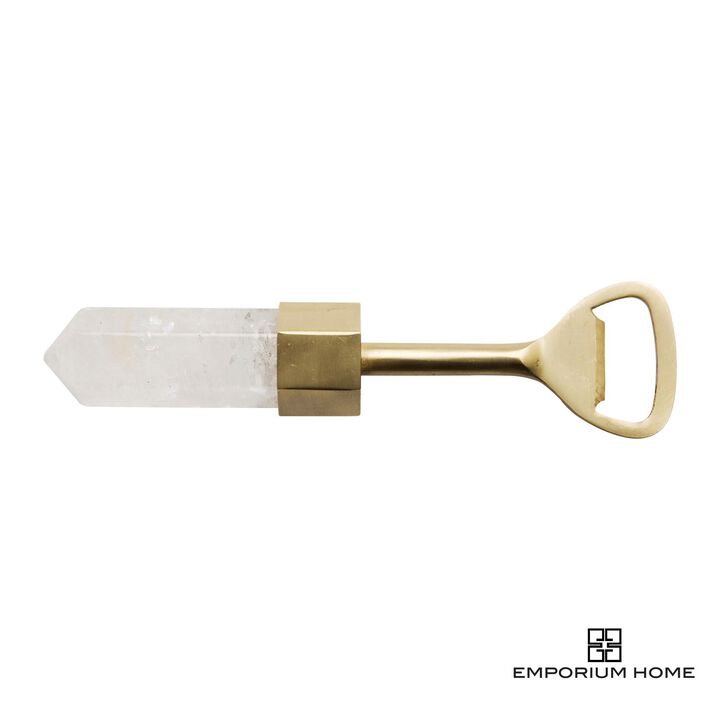 Emporium Home Crystal Bottle Opener in Satin Brass