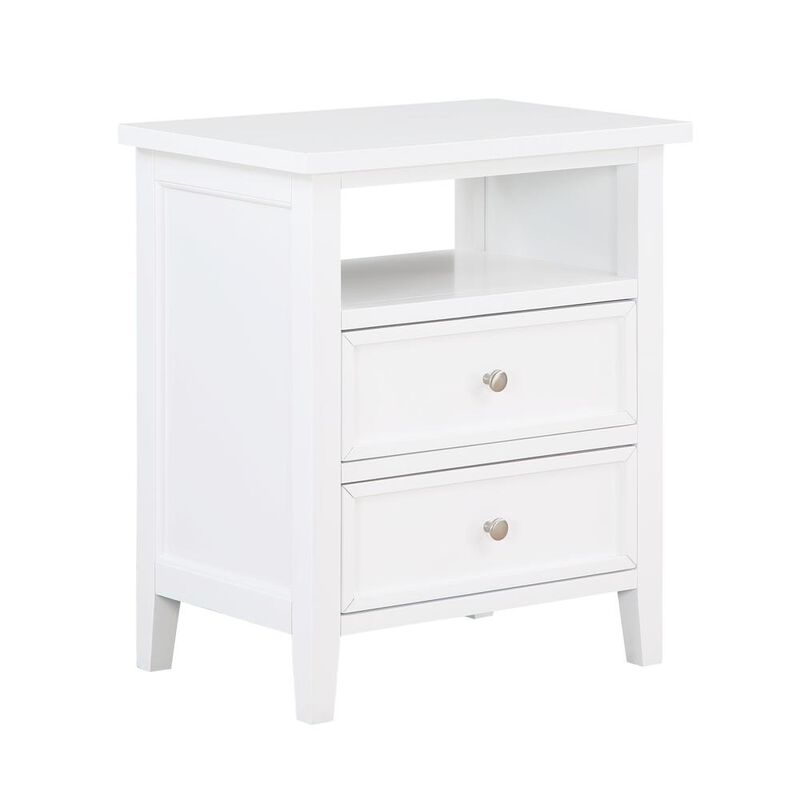 Walker White 2 Drawer Nightstand