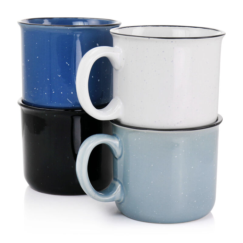 Mr. Coffee Mr. Colebrook Speckled Stoneware 18oz 4 Piece Mug Set in Assorted Colors