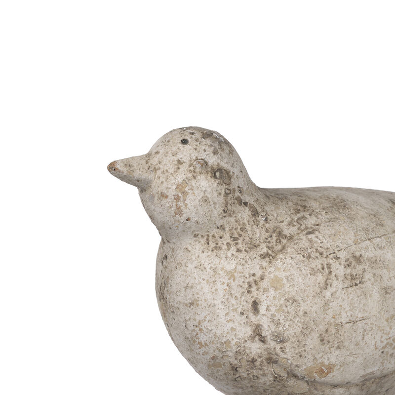 8 Inch Seagull Figurine Sculpture, Cement Table Statue, Weathered White - Benzara