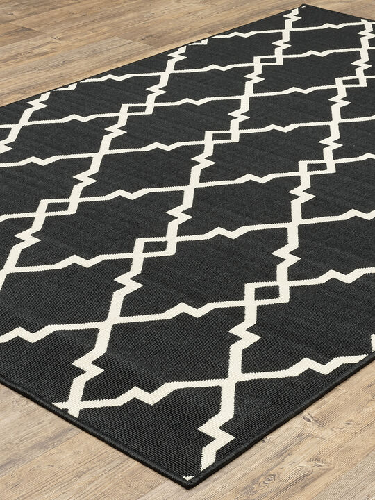 Marina 1'9" x 3'9" Black Rug