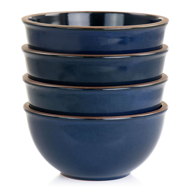 Gibson Elite Dumont 4 Piece Terracotta Bowl Set in Dark Blue