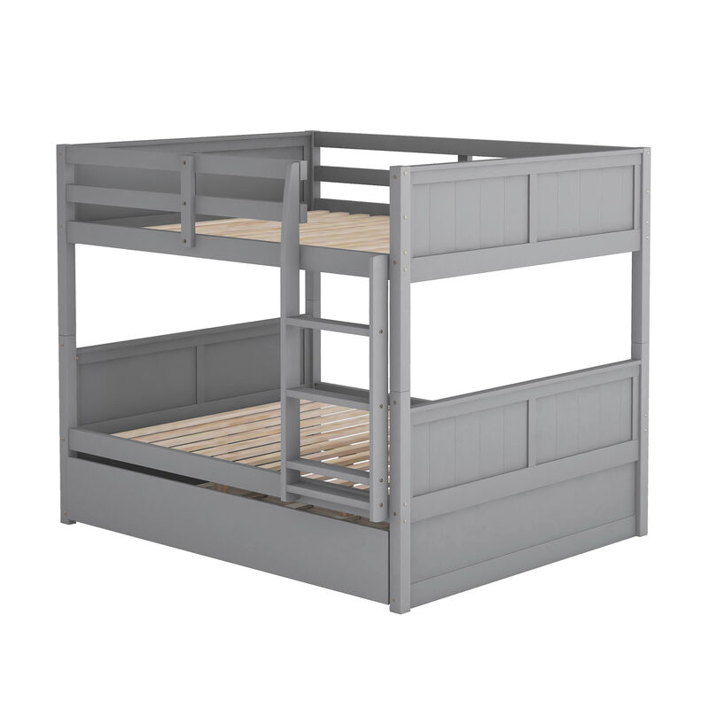 Merax Modern Solid Bunk Bed with Trundle