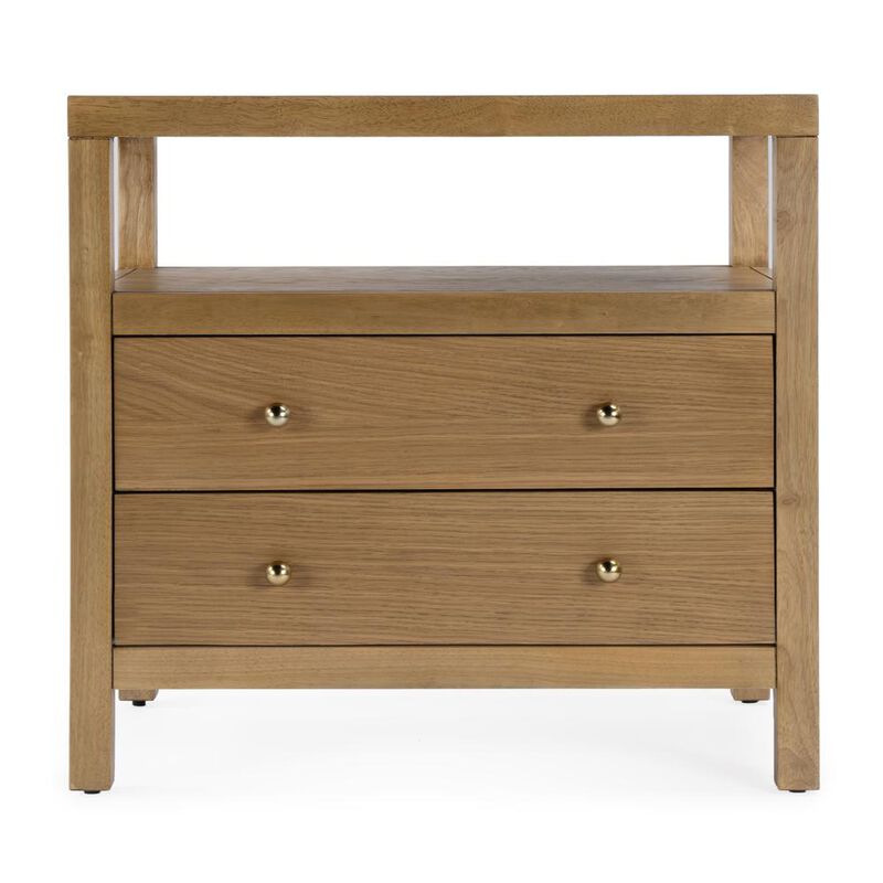 Butler Specialty Company Celine 2 Drawer Wide Nightstand, Natural