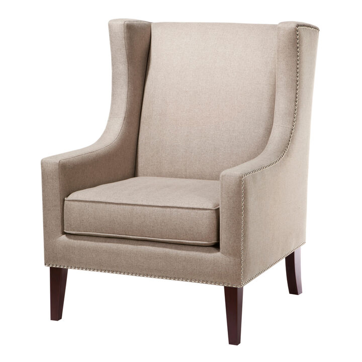 Gracie Mills Arabelle Classic Wing Chair with Nailhead Accents