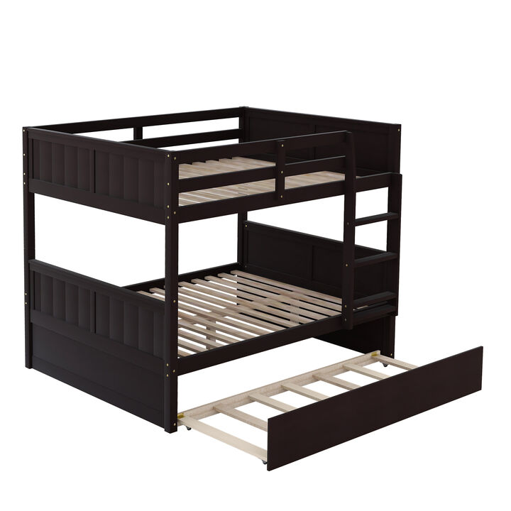 Merax Modern Solid Bunk Bed with Trundle