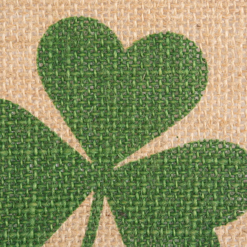 Set of 6 Brown and Green Rectangular Shamrock Placemats 19.25"