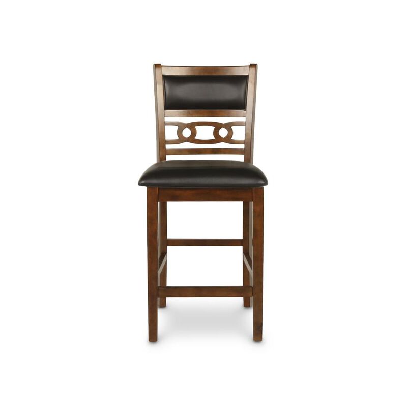 New Classic Furniture Gia Brown Wood Counter Chair with PU Seat (Set of 4)