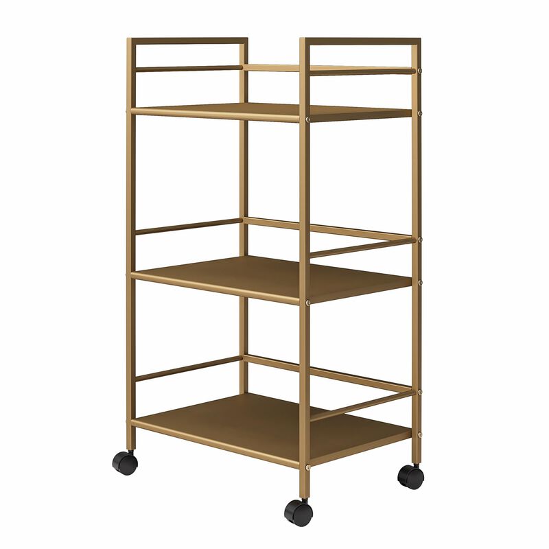 Helix 3 Shelf Metal Rolling Utility Cart