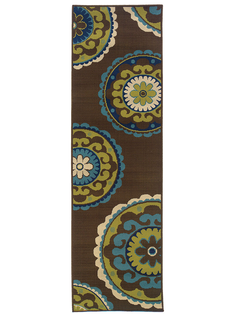 Caspian 2'3" x 7'6" Brown Rug