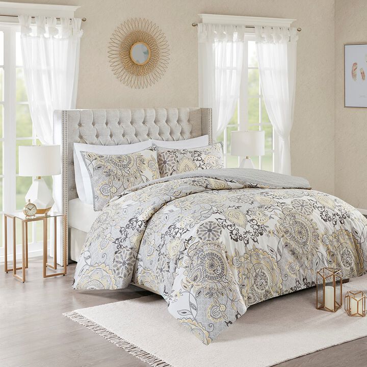 Gracie Mills Leo 8 Piece Reversible Cotton Floral Comforter Set