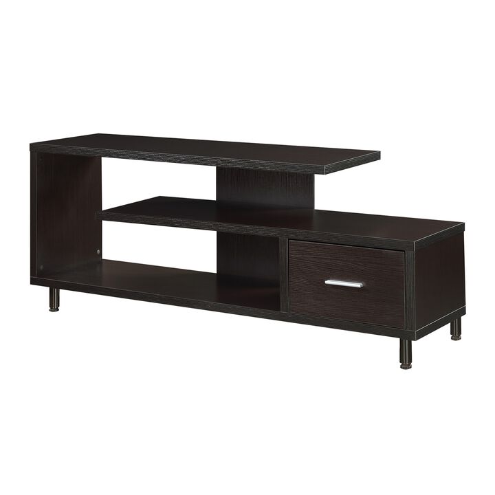 Convenience Concepts Seal II 1 Drawer 60 inch TV Stand with Shelves