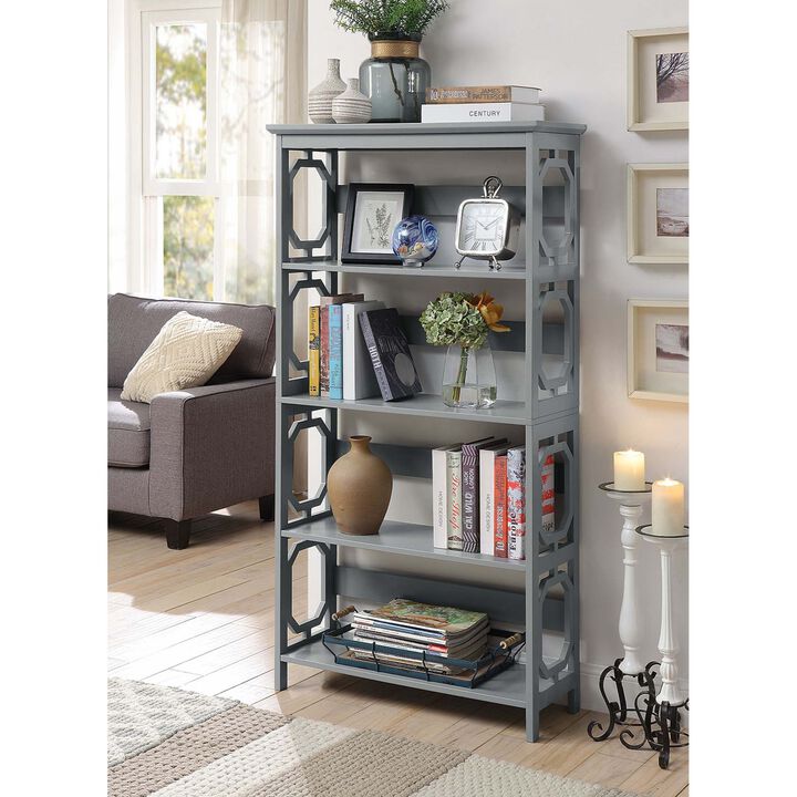 Convenience Concepts Omega 5 Tier Bookcase, Gray