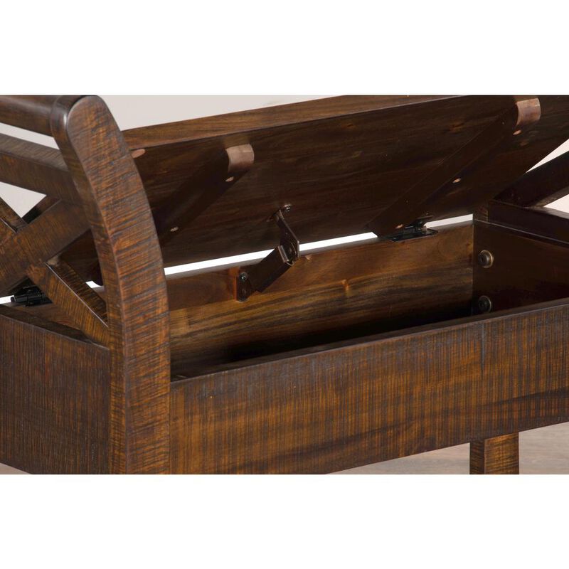 Sunny Designs Accent Bench with Storage, Wood Seat