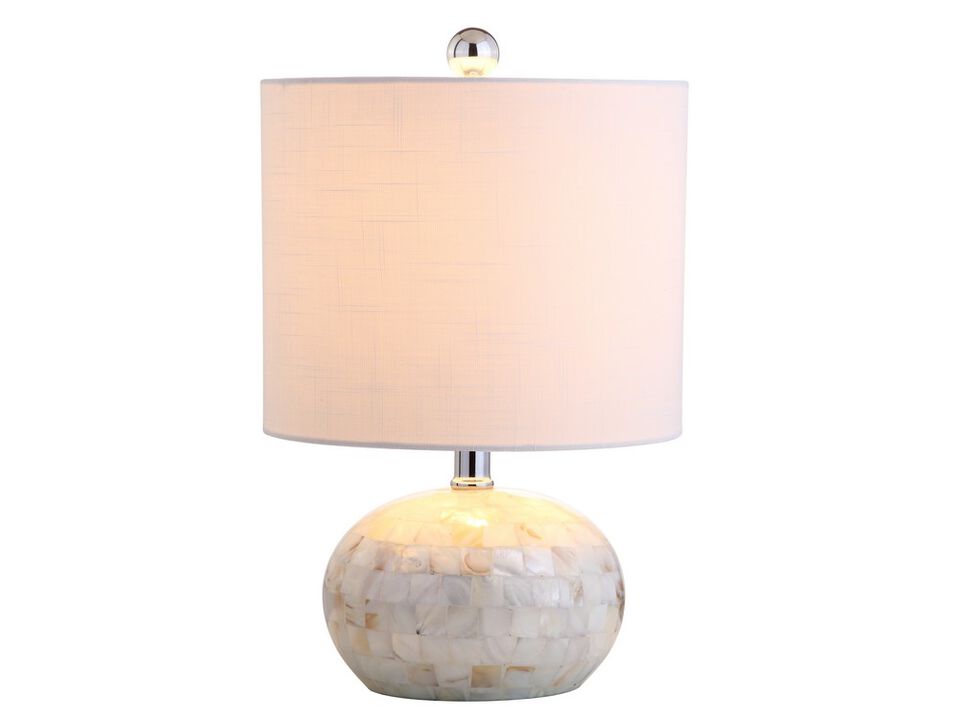 Wilson 16" Seashell LED Table Lamp, Ivory