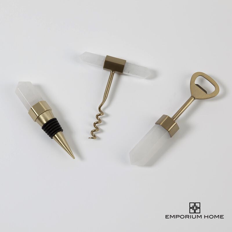 Emporium Home Crystal Bottle Opener in Satin Brass