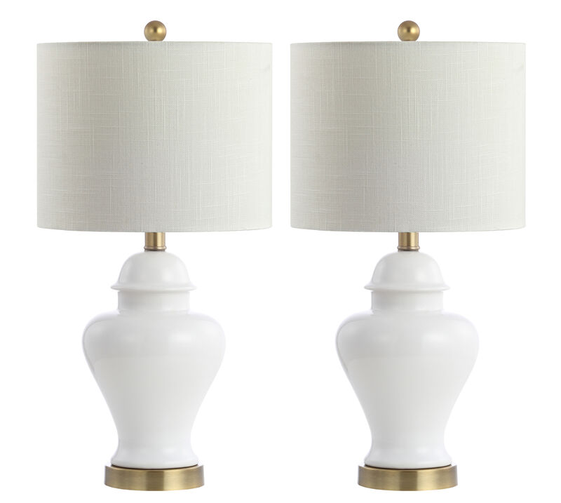 Qin Ceramiciron Classic Cottage LED Table Lamp (Set of 2)