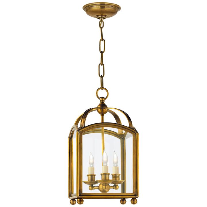 Arch Top Mini Lantern in Antique-Burnished Brass