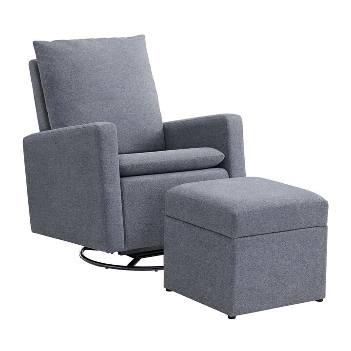 Oxford Baby Soho Baby Everlee Upholstered Glider/Ottoman Charcoal