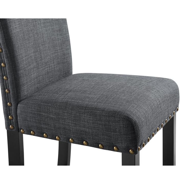New Classic Furniture Furniture Crispin 19 Fabric Dining Chairs in Gray (Set of 2)