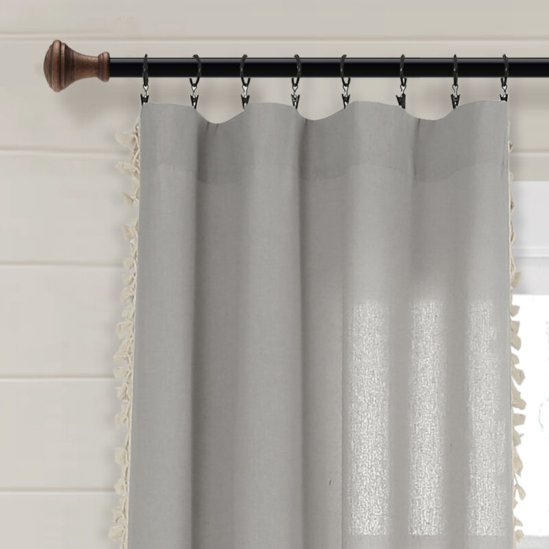 Linen Ruffle Window Curtain Panel