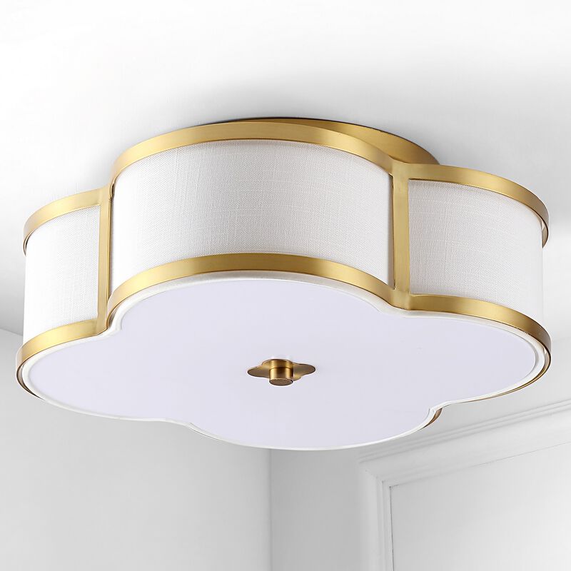 Quatrefoil Scalloped Shade Metal Classic Glam LED Flush Mount