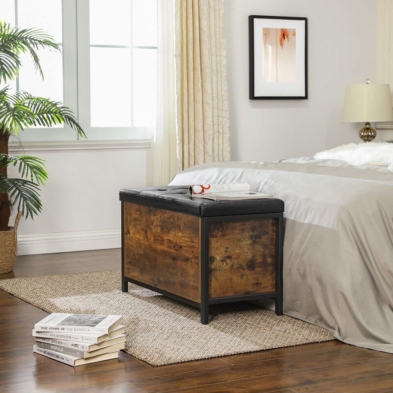 Storage Bench, Flip Top Storage Ottoman and Trunk with Padded Seat