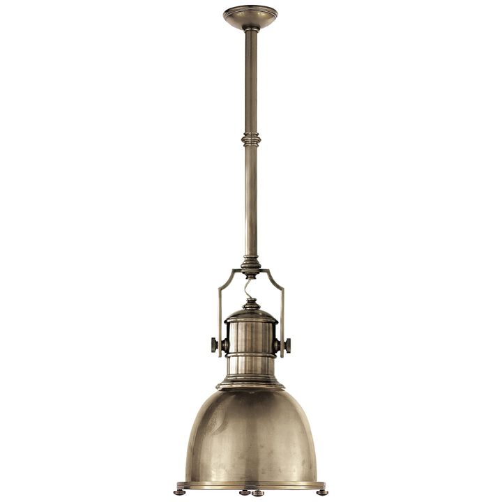 Country Industrial Small Pendant in Antique Nickel
