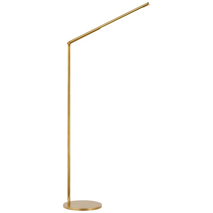 Cona Large Articulating Floor Lamp in Antique-Burnished Brass