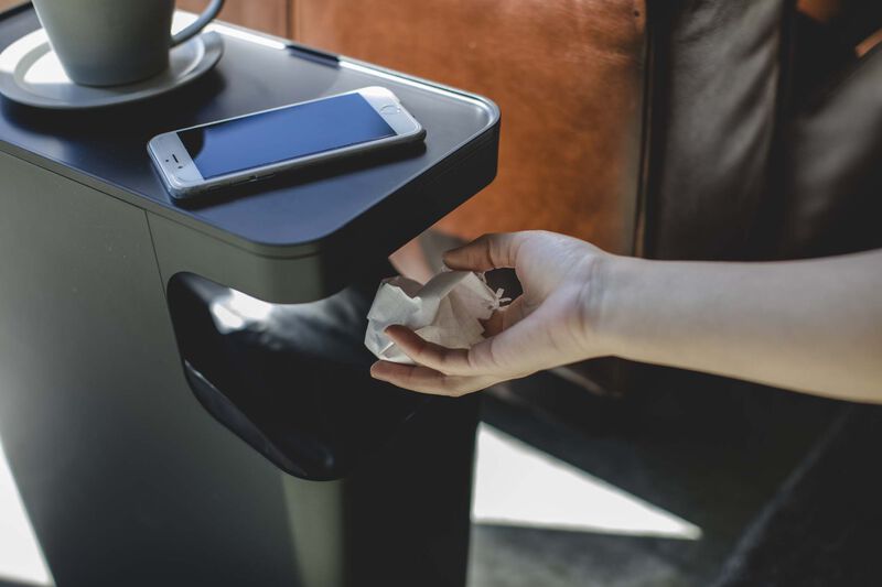 Side Table Trash Can