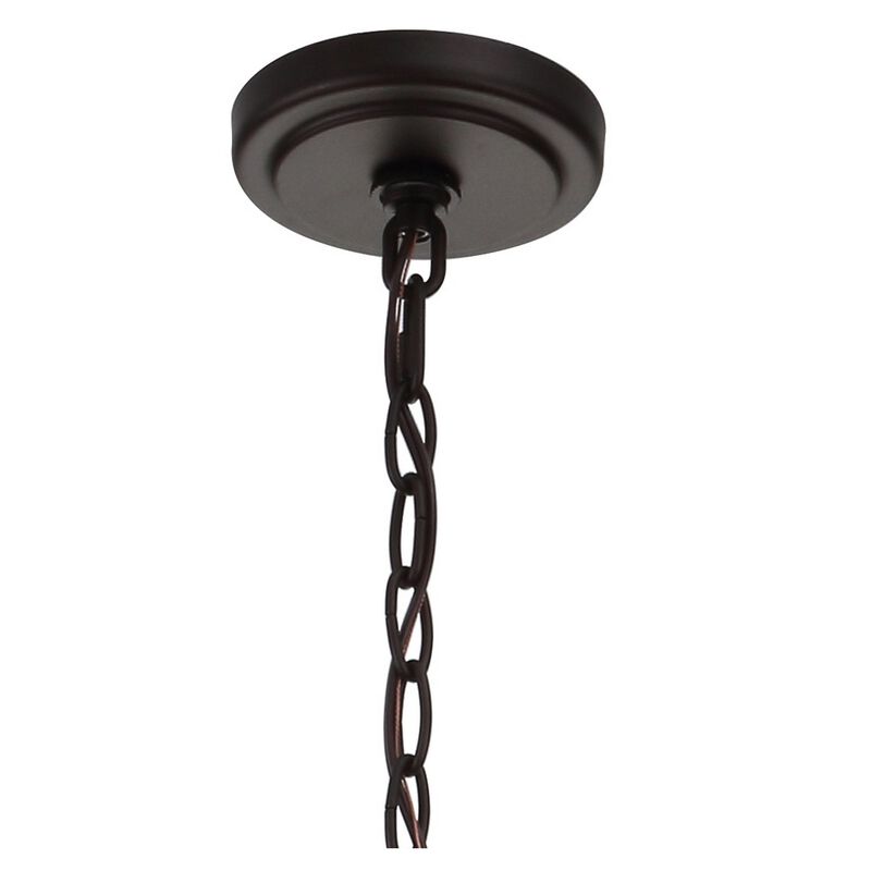 Anna 12" 3-light Metal/Glass LED Pendant, Oil Rubbed Bronze