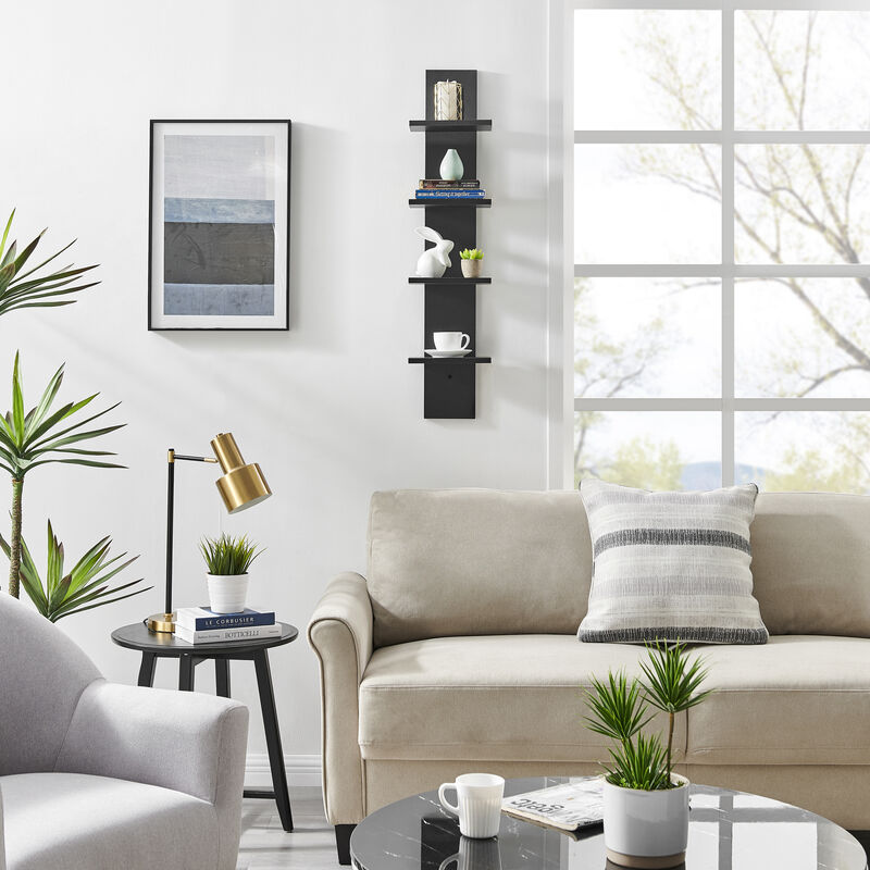 Arica Utility Column 4-Tier Spine Wall Shelves