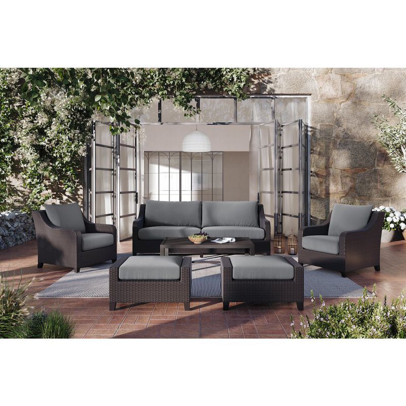 New Classic Furniture Skye 2 Pc Sofa And Slat Top Coffee Table Set-Gray