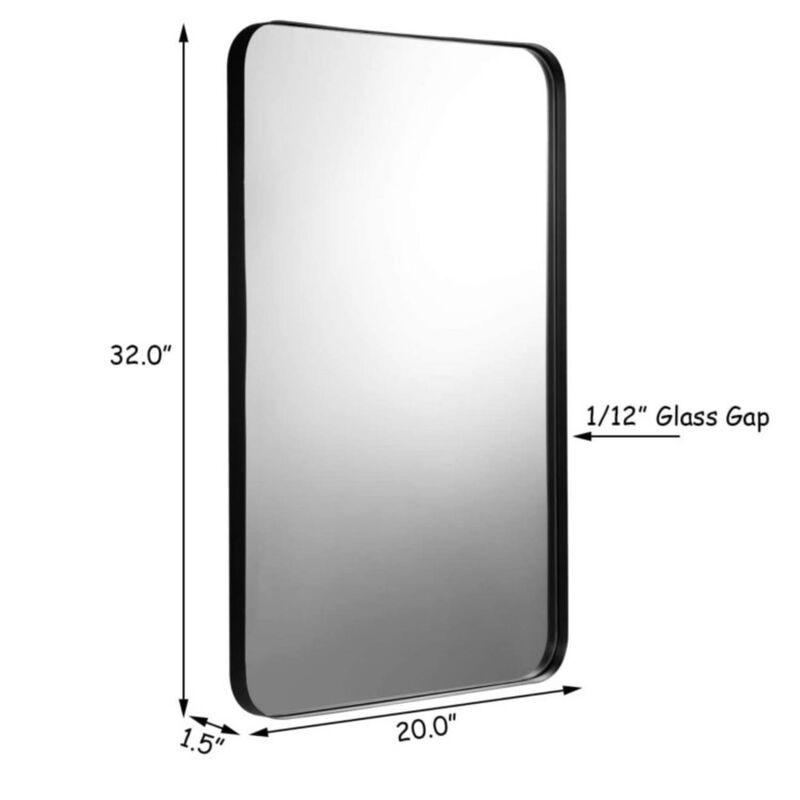 Metal Frame Wall-Mounted Rectangle Mirror