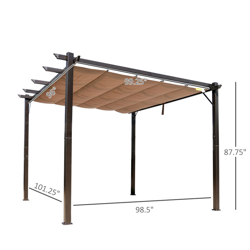 10' x 10' Outdoor Pergola Gazebo Backyard Canopy Cover Adjustable Sunshade