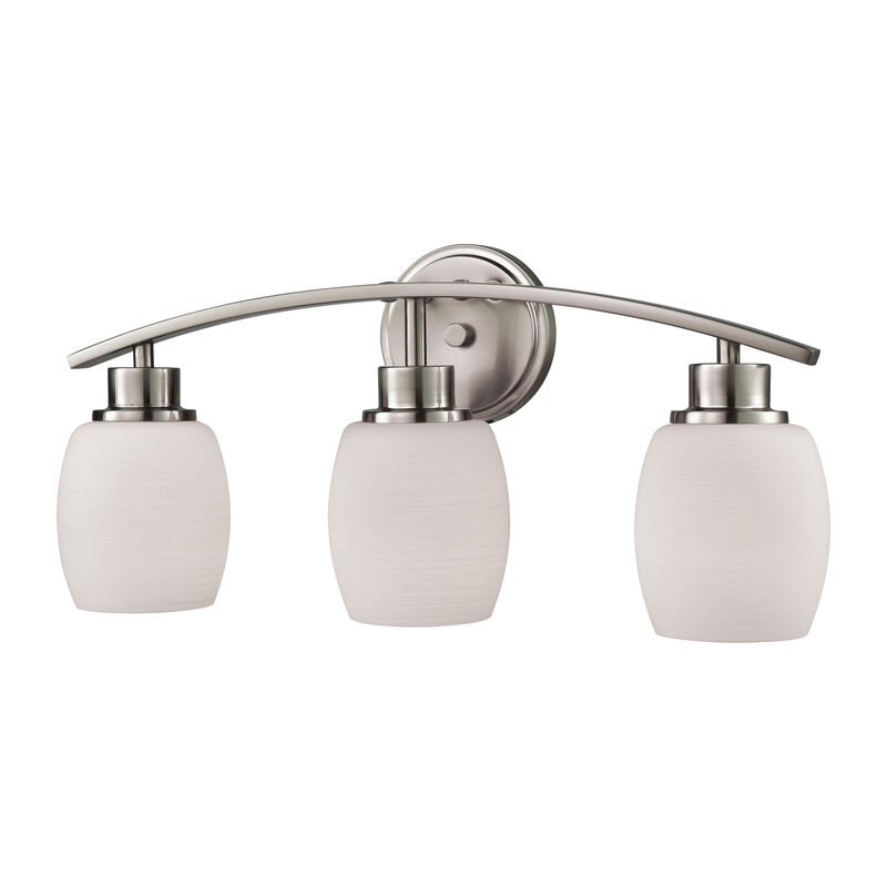 Casual Mission 20'' Wide 3-Light Nickel Vanity Light