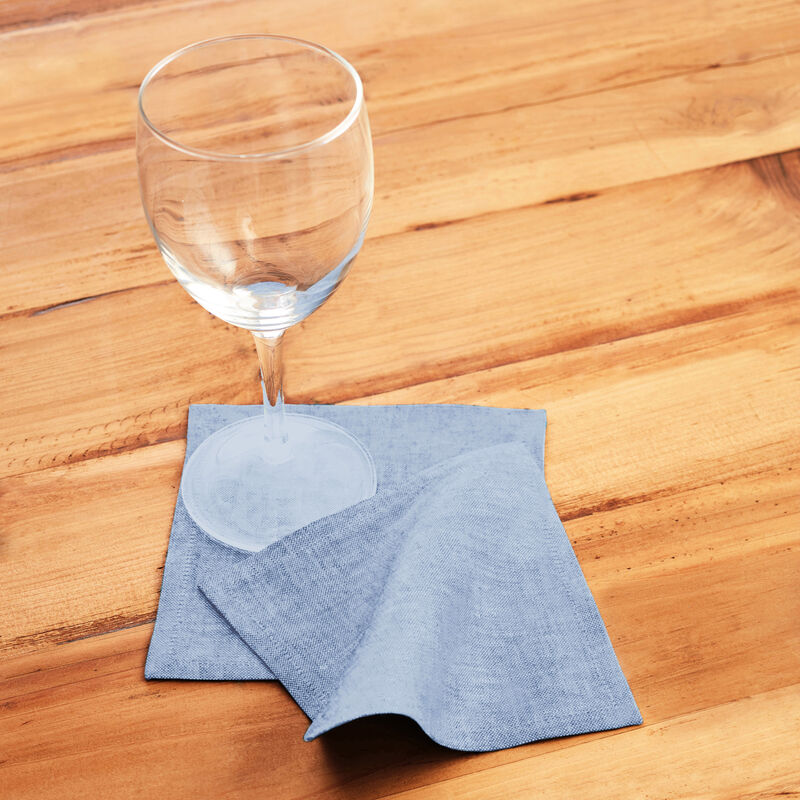 Solino Home 100% Pure Linen Cocktail Napkin 6 X 6 Inch Set of 12 | Athena