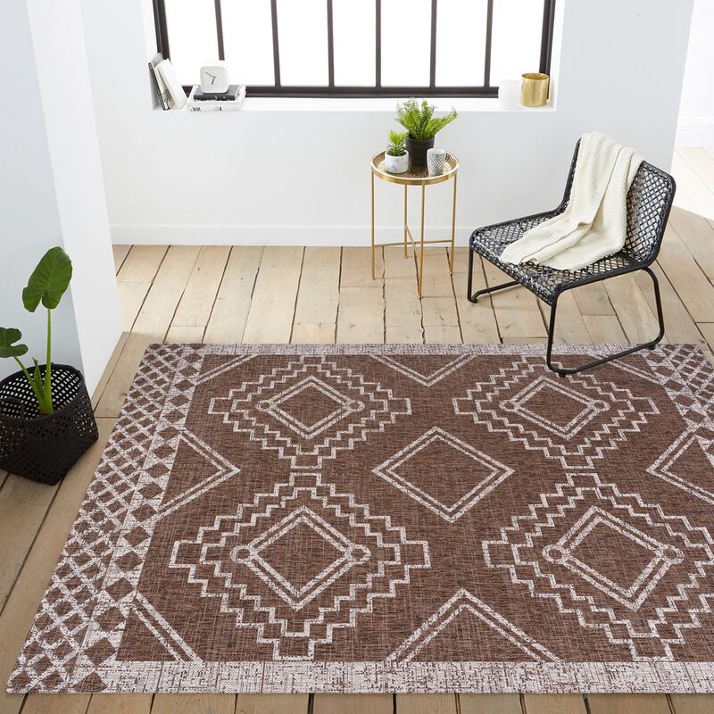 Marokko Diamond Tribal Medallion Indoor/Outdoor Area Rug