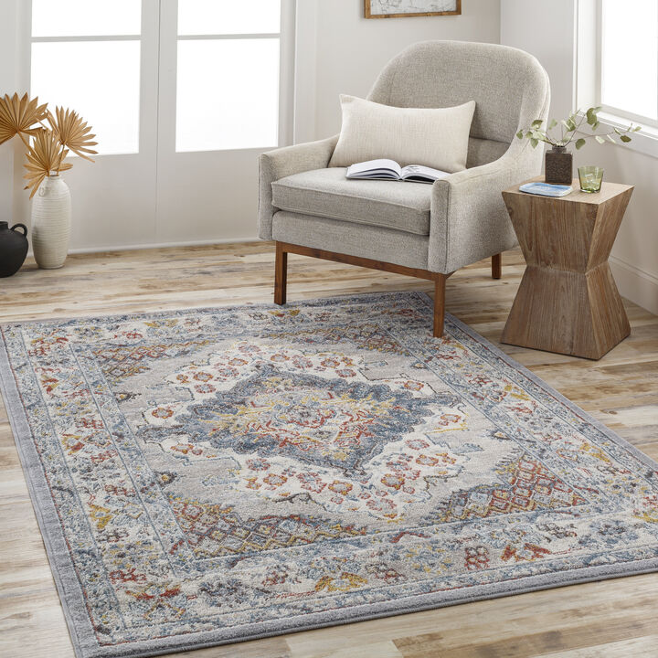 Ankara AKR-2300 6'7' Square Gray Rug