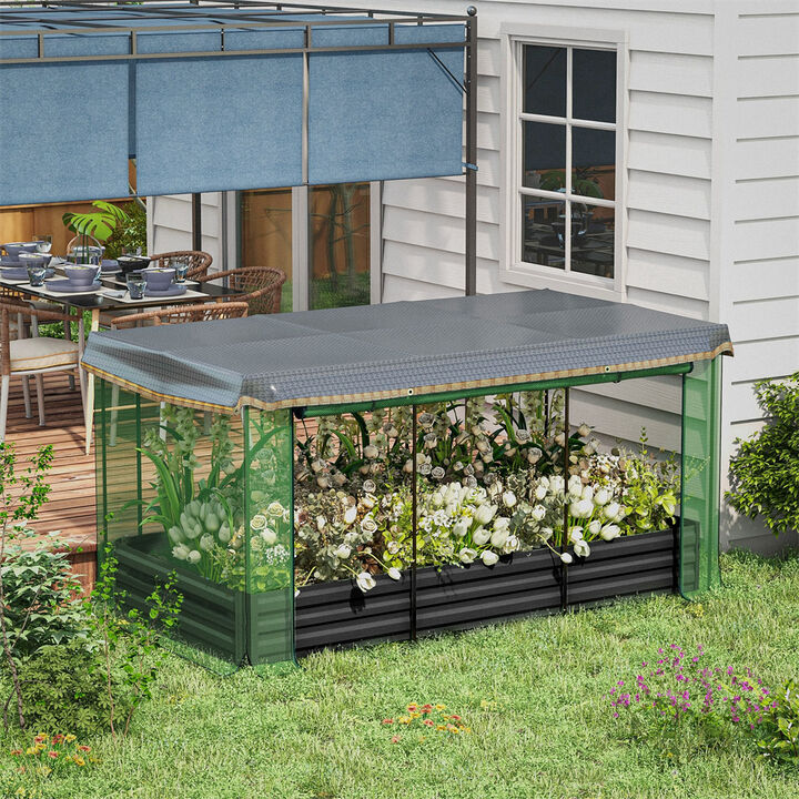 Portable Mini Greenhouse with Removable Cover for Backyard or Patio