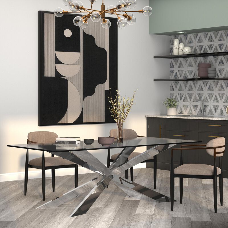 72'' DINING TABLE WITH CHROME BASE