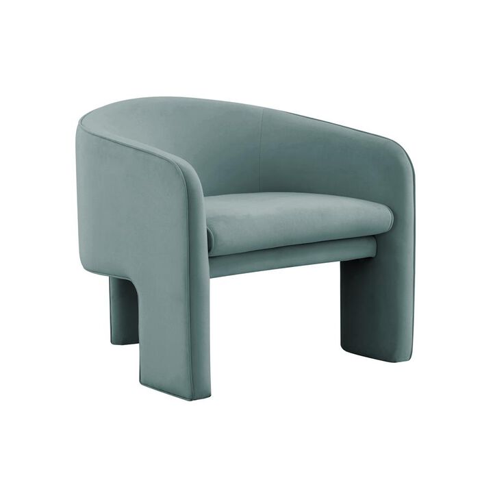Belen Kox Sea Blue Velvet Sculptural Accent Chair, Belen Kox