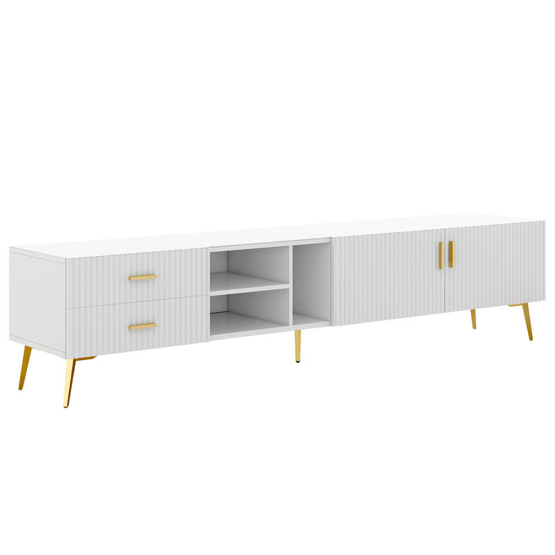 Modern TV Console Table TV Stand with Open Shelves