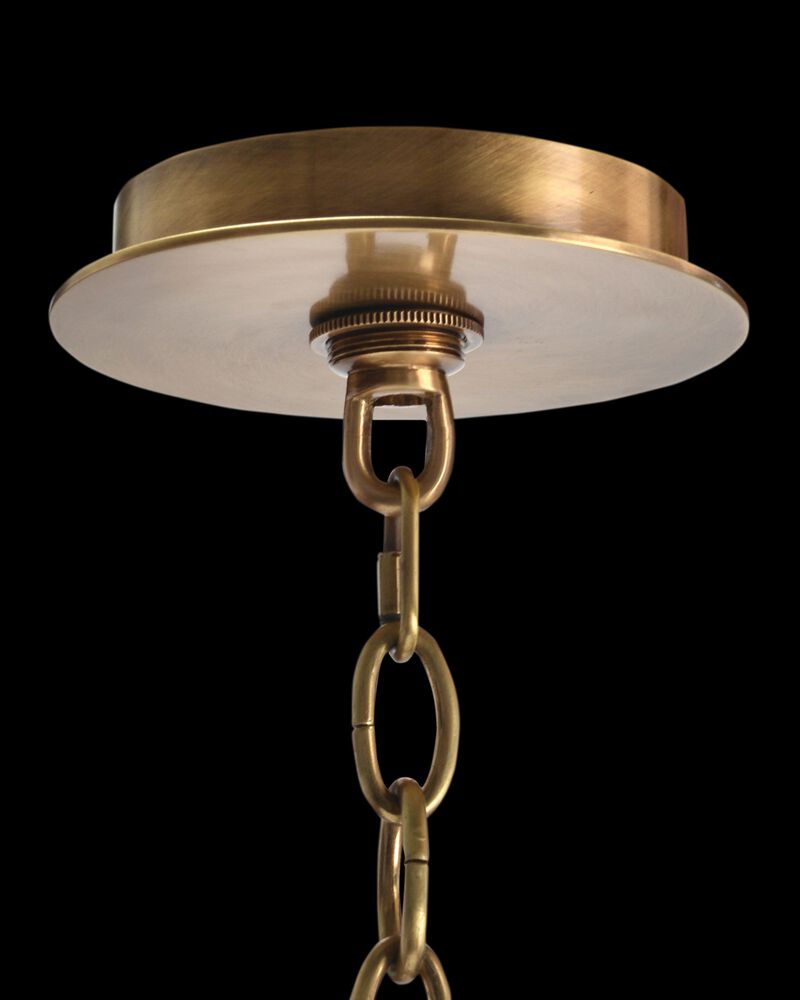 Acrylic And Brass Six-Light Chandelier