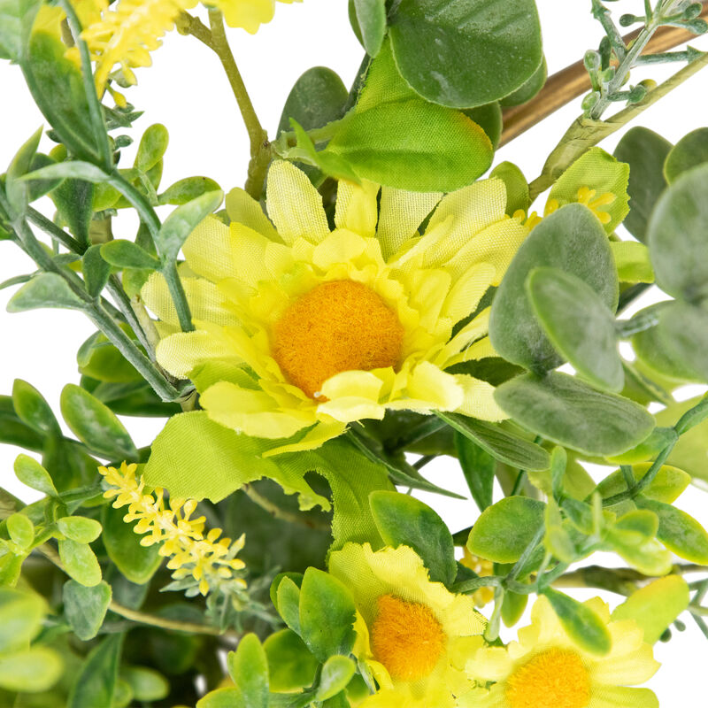 Lemon and Daisy Springtime Half Wreath - 22" - Yellow