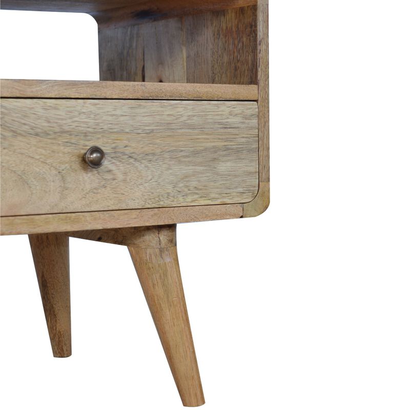 Artisan Furniture Curved Oak-ish   Solid Wood 2 Drawer Media Unit