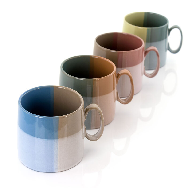 Gibson Home Glasgow 4 Piece 19.5 Ounce Fine Ceramic Cup Set in Assorted Designs